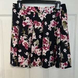 Rebel Sugar Floral Black Skater Skirt